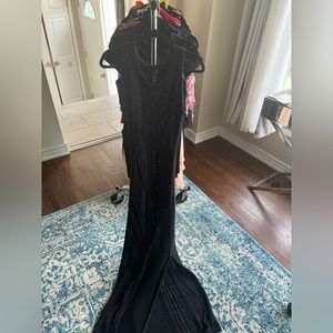 Crochet long black dress by MEXX